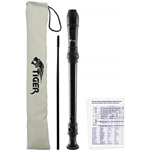 TIGER Rec2-Bk - Flauto A Becco Soprano, colore Nero