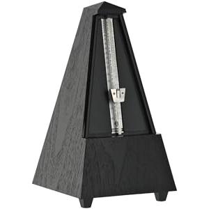 Wittner Metronomo Taktell Forma piramide Sistema Maelzel Serie 845 - Custodia in plastica - Senza campana - Nero - Meccanico a carica - Non sono necessarie batterie - Made in Germany
