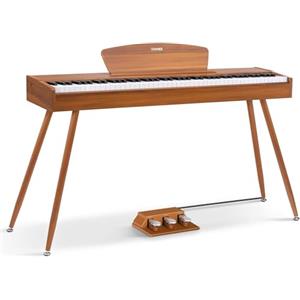 Donner DDP-80 Pianoforte Digitale 88 Tasti Tastiera Ponderati, Azione del Martello II, Piano Elettrico Domestico con Supporto, Pedale Triplo e Collegamento USB MIDI