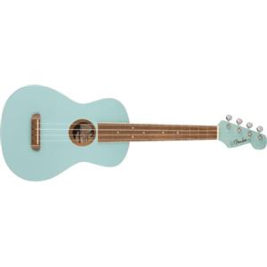 Fender Ukulele Tenore Avalon per Adulti e Bambini, Costruzione in Legno di Tiglio, Tastiera in Noce, Paletta Fender Stratocaster Classica, in Blu Daphne