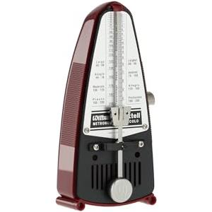 Wittner Metronomo Taktell Piccolo Serie 830 - Custodia in plastica - Senza campana - Rosso rubino - Meccanico a carica - Non sono necessarie batterie - Made in Germany