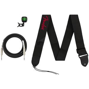 Fender Kit Accessori Tutto-in-Uno, Include Cavo Strumento da 10ft, Accordatore Clip-On FT-1 e Tracolla in Poliestere Resistente, Adatto a Tutti i Musicisti