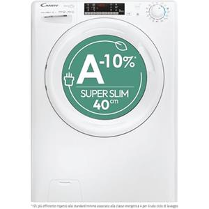 Candy Smart Pro Inverter Lavasciuga Slim 6+4 Kg, Libera Installazione, 1400 Giri, Classe A-20%, Programmi Rapidi, Connessa, App hOn, AxLxP 85x60x45, Bianca - COW 4644TWM61-S