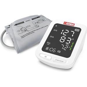 GIMA - Easycheck sfigmomanometro digitale automatico oscillometrico, con display LED, per adulti, misurazione pressione sanguigna arteriosa minima e massima e frequenza del battito cardiaco, 49880