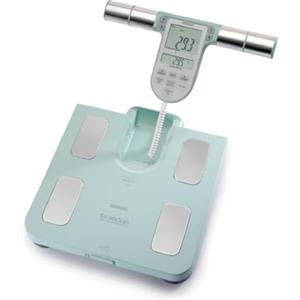 OMRON BF511 Analizzatore di composizione corporea clinicamente validato con 8 sensori ad alta precisione per misurare il corpo. Bilancia pesapersone digitale e di precisione.