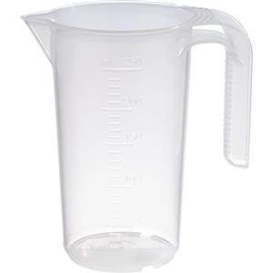 APS Misurino 0,25 litri, diametro 7 x altezza 12 cm, bicchiere in plastica con scala dimensionale esterna in rilievo, manico aperto, suddivisione in ml, lavabile in lavastoviglie