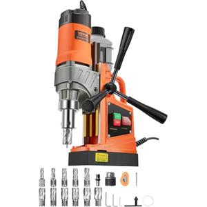 VEVOR Trapano magnetico, Trapano a colonna portatile 1450 W, 12500 N, 850 giri/min, max. Diametro del foro (punta per carotaggio) 40 mm, max. Profondità di carotaggio 50 mm