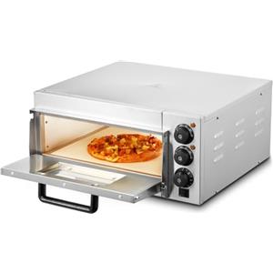 VEVOR Forno per Pizza Commerciale da Banco, 14" Single Deck Layer, Forno in Acciaio Inox con Pietra e Maniglia, Macchina per Pizza Multiuso per Interni per Ristoranti, Pretzel al Forno per Pizza