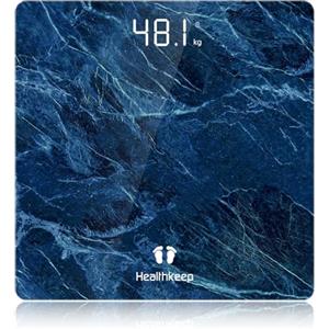 Healthkeep Bilancia Pesa Persona Digitale, Healthkeep Pesa Persone di Alta Precisione con Tecnologia Step-On Display a LED, Design sottile, Peso Max. 180 kg/ 400 lb, blu marmorizzato