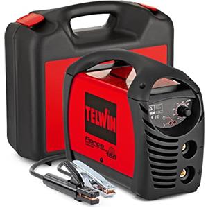 Telwin 07170085 Force 165 Saldatrice Inverter Ad Elettrodo Completa Di Accessori In Valigetta, 230V, Force 165 In Valigetta, Rosso Nero, 38.5 x 43.5 x 18.5 cm, 5.5 Kg