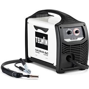 Telwin Maxima 160 Synergic Saldatrice Inverter a Filo Mig-Mag/Flux/Brazing, 230 V, Maxima 160, Bianco