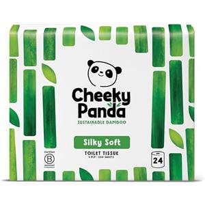 The Cheeky Panda Carta Igienica Bamboo | 24 x Rotoli Carta Igienica 3 Veli | 200 Soffici Fogli | Biodegradabile ed Ecológico | Senza plastica
