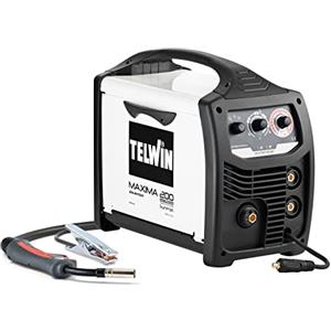 Telwin MAXIMA 200 SYNERGIC - Saldatrice inverter a filo, 230V, Nero/Bianco