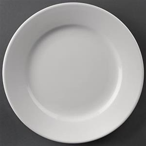 Olympia Athena Hotelware, servizio di piatti con bordo ampio da 20,3 cm, in porcellana bianca, 12 pz