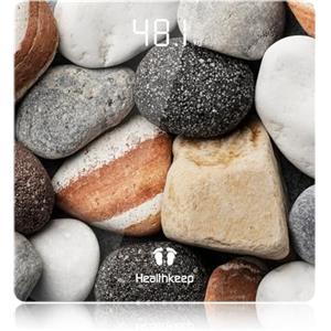 Healthkeep Bilancia Pesa Persona Digitale, Healthkeep Pesa Persone di Alta Precisione con Tecnologia Step-On Display a LED, Design sottile, Peso Max. 180 kg/ 400 lb, motivo ciottoli