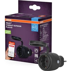 OSRAM SMART+ ZIGBEE Presa per esterni, Presa esterna con monitoraggio dei consumi in nero in PP, protezione IP44, integrazione dispositivi nella smart home