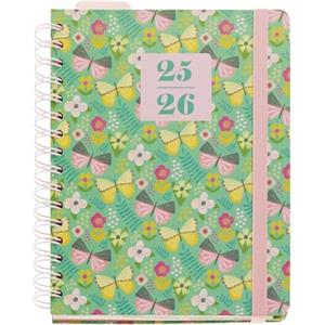 Miquelrius - Diario Scolastico 25-26, Settembre 2025 ad Agosto 2026, 170 x 218 mm, Agenda Pagina Giornaliera, Rilegatura Wire-O, Chiusura in Gomma, Multilingue, Adesivi