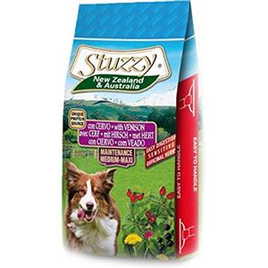 Stuzzy, Cibo Secco per Cani Adulti al Gusto Cervo, Croccantini - Linea New Zealand & Australia Formato Sacco da 12 Kg, packaging may vary