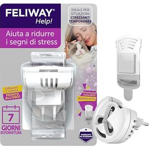 FELIWAY Help! Kit Diffusore Calmante per Gatti - 7 Giorni - Aiuta a tranquillizzare il tuo gatto ogni giorno o in occasioni stressanti. Raccomandato dai veterinari, Clinicamente testato.