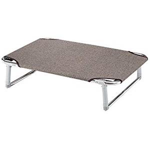 Ferplast Lettino per Cane, Cuccia Cane, Brandina pieghevole per cani DREAM 80, solida struttura in alluminio, Telo in tessuto, 84 x 54 x h 18 cm Tortora