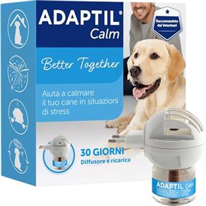 ADAPTIL® Calm - Calmante per Cani Diffusore + Ricarica da 48 ml - Feromoni Tranquillanti Antistress per Cani Iperattivi, Ansiosi, Rilassamento per Cani Momenti Stressanti