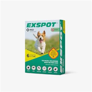 Exspot 6x1ml - Gocce Antiparassitario Cane - Pipette Per Cani Di Taglia Piccola E Media. Protegge Da Zecche, Pulci, Pappataci, Pidocchi E Zanzare. 6 pipette da 1ml