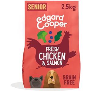 Edgard Cooper Edgard & Cooper Crocchette Cani Anziani Senior Cibo Secco Senza Cereali Mangime Naturale 2.5kg Pollo e Salmone Fresco, Alimentazione Completa, Sana ed Equilibrata per Cani di Ogni Taglia