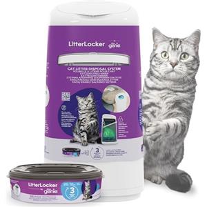Litter Genie - Official Litter Locker - Pattumiera per lettiera per gatti a prova di odore, facile da pulire, con paletta inclusa e 1 ricarica XL (3 mesi). Compatta e facile da usare.