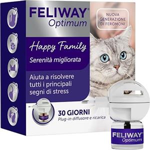 FELIWAY Optimum Starter Kit diffusore di feromoni calmanti per gatti, durata 30 giorni, 48 ml - Aiuta a risolvere tutti i segni comuni di stress nei gatti e gattini. Raccomandato dai veterinari