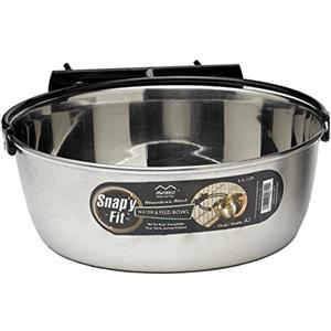 MidWest Homes for Pets Snap'y Fit, Ciotola in acciaio inox, si attacca alle gabbie in rete metallica di cani e altri animali domestici, 1,8 l, argento, modello 42