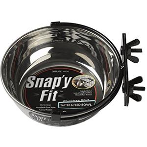 MidWest Homes for Pets Snap'y Fit - Ciotola per cibo o acqua in acciaio inox, 591 ml, montaggio su gabbie metalliche, design senza punta, resistente alla ruggine, per cani e gatti di piccola taglia
