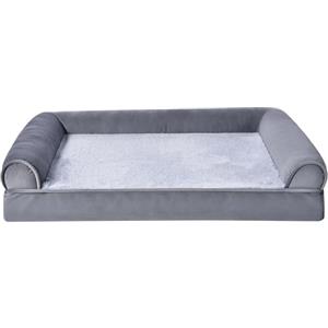 Amazon Basics Lettino per Cane e Animali Domestici, Simile a Un divanetto, in Schiuma, con Fodera Rimovibile, Adatto per Il Soggiorno, Grigio, 76 x 51 x 16 cm (L x W x H)