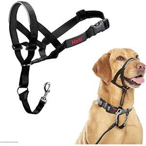 HALTI - Collare a cavezza Per impedire che il cane tiri il guinzaglio, regolabile, leggero, con fascia per il muso imbottita, collareanti-trazione per l'addestramento di cani medi (Taglia 3, Nero)