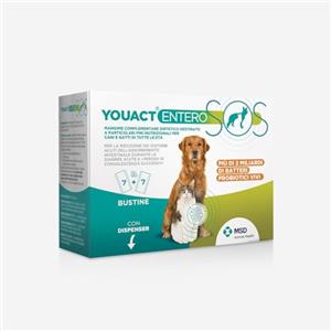 Youact Entero SOS 7+7 Bustine - Mangime Complementare Per La Riduzione Dei Disturbi Intestinali Acuti. Fermenti Lattici Cane E Gatto In Caso Di Diarree Acute E Periodi Di Convalescenza Successivi.