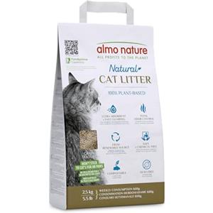 Almo Nature Grain Texture | Lettiera per Gatti 100% Vegetale, Biodegradabile e Compostabile - Agglomerante, Assorbente, No Odori, Non si Attacca al Pelo - 2.5kg