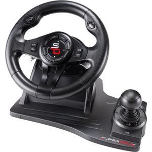 Subsonic Superdrive - Volante da corsa GS550 con pedali, paddles shifter, shifter e vibrazione per Switch Xbox Serie X/S, PS4, Xbox One, PC (programmabile per tutti i giochi)