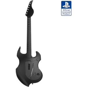 PDP RIFFMASTER Wireless Guitar Controller for PlayStation 5 and PlayStation 4, PS5/PS4, Rock Band 4, Audio Jack, Rechargeable Battery, Officially Licensed by Sony - Black
