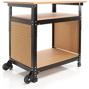 XPOtool Banco da lavoro portatile 68x50x66-82 cm Tavolo da lavoro con altezza regolabile e 2 ripiani