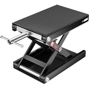 VIVOHOME Cavalletto Moto Sollevatore 500KG Carrello Sposta e ATV Forbice in Acciaio con Carrello e Manovella per Riparazione Garage