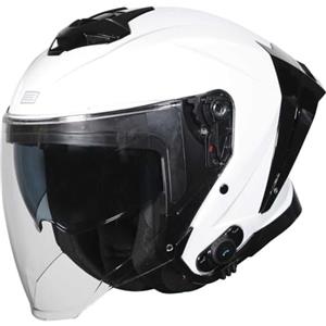 ORIGINE Casco Moto Jet ORIGINE APRICA BT Bianco Lucido - Omologato ECE 22.06 - Con Bluetooth Integrato - Taglie S a XL (M)