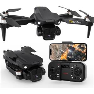 Toladrone Mini Drone con Fotocamera 4K, TD12PRO Droni con Motore Brushless per Principianti, Resistenza al Vento di Livello 3, Regolazione Della Velocità, Controllo Tramite App, Quadricottero RC