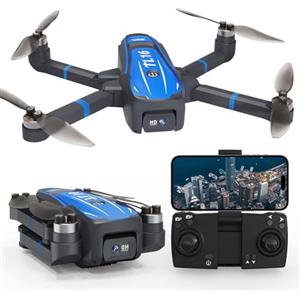 Toladrone TL16 Brushless Motor Droni per Principianti, Mini Drone con Fotocamera 4K RC Pieghevole Quadcopter per Adulti, Modalità Senza Testa 360° Flip Mantenimento Dell'altitudine, Blu