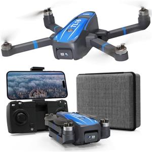 Toladrone TL16 Drone con Fotocamera, Droni con Motore Brushless e Fotocamera 4K HD per Adulti, Posizionamento Ottico, Funzione di Regolazione Fine, Drone Pieghevole Adatto ai Principianti, Blu