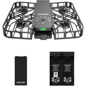 HOVERAir X1 Telecamera Auto-Volante, Video HDR con Drone Tascabile, Decollo sul Palmo, Percorsi di Volo Intelligenti, Follow-me Action Camera con Controllo a Mani Libere, Nero (Combo)