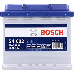 Bosch S4002, Batteria per Auto, 52A/h, 470A, Tecnologia al Piombo Acido, per Veicoli Senza Sistema Start/Stop