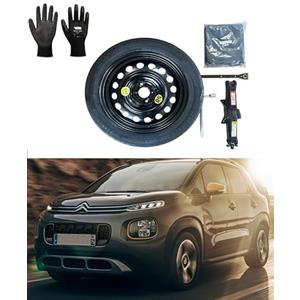 D'ANGELO 1988 Kit Ruotino di Scorta 16" compatibile con Citroën C3 - C3 You/Plus/Max - C3 Aircross con Cric, Chiave, Guanti e Sacca 125/85R16