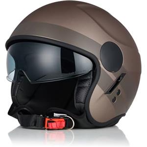 ORIGINE Casco Jet Moto Casco Aperto Scooter Omologato ECE2206 con Visiera