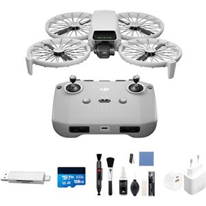 DJI Flip Bundle con accessori, Drone con Fotocamera UHD 4K, Pesa Meno di 249g, Stabilizzatore a 3 Assi, Trasmissione Video da 13 km, Decollo Dalla Mano (Flip Bundle)