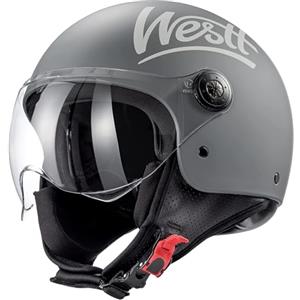 Westt Casco jet Classic con visiera moto donna uomo casco scooter chop ciclomotore retrò pilota di moto a mezza calotta, certificato ECE DOT