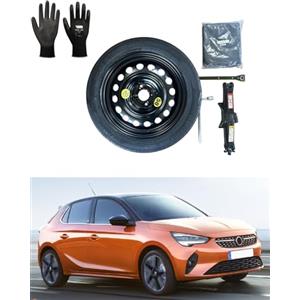 D'ANGELO 1988 Kit Ruotino di Scorta 16" compatibile con Opel Corsa-F con Cric, Chiave, Guanti e Sacca